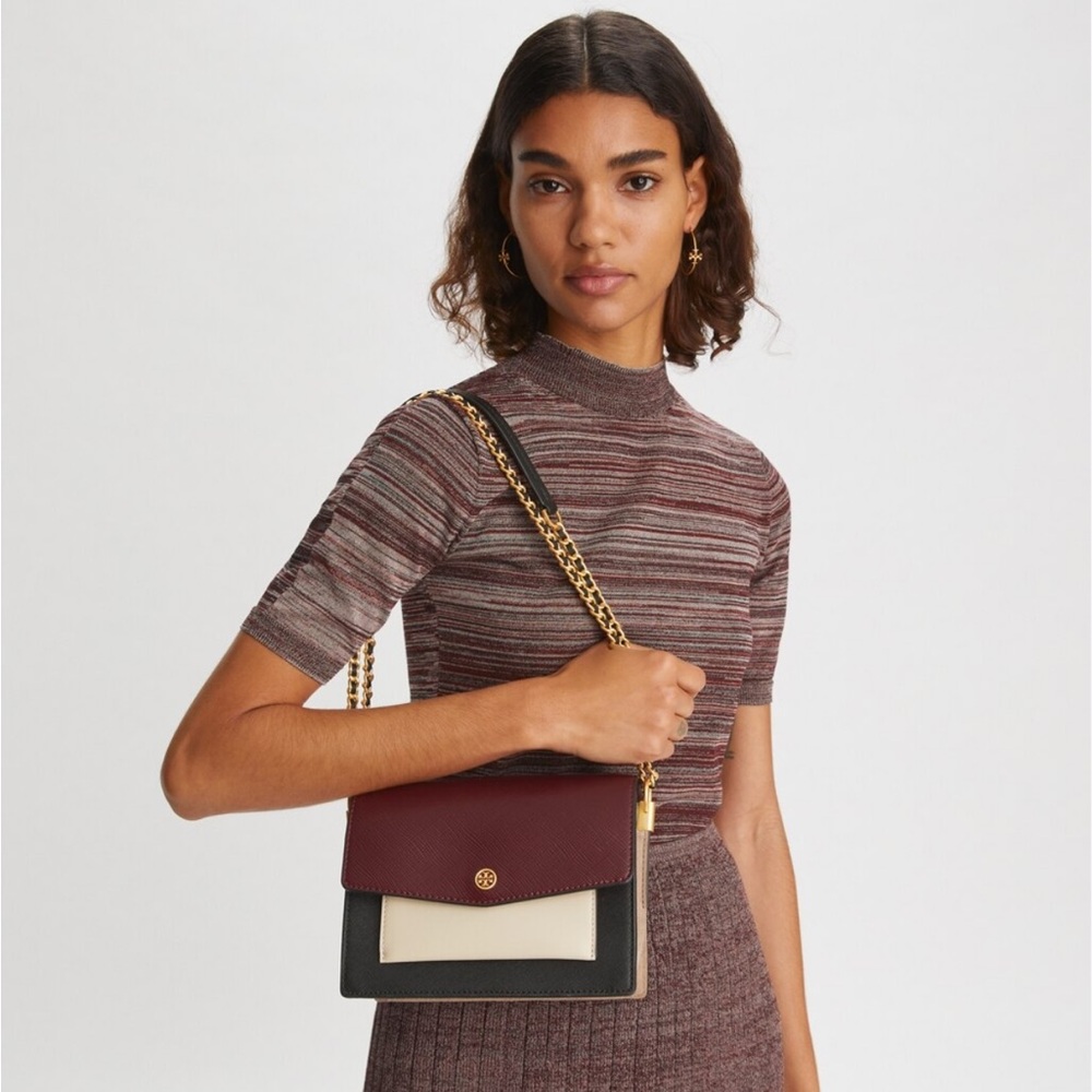 Tory Burch Robinson Color Block Convertible Handb… - image 8